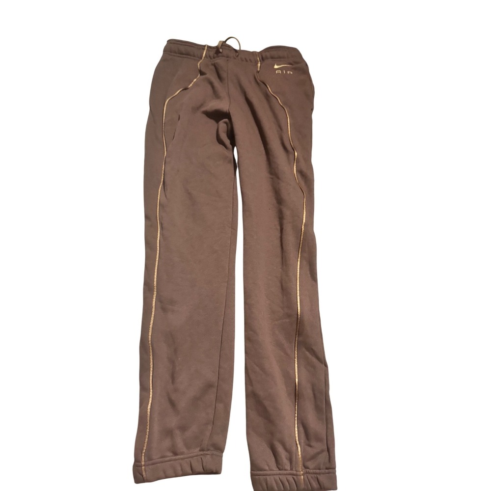 Nike Air‎ Women's Joggers Brown Gold Trim Athletic Pants Sweatpants Small S